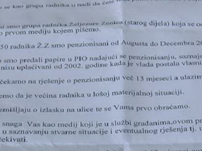 ŽZ-Traži se rješenje za penzionisanje