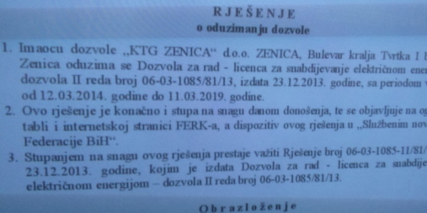 FERK oduzeo dozvolu za KTG Zenica