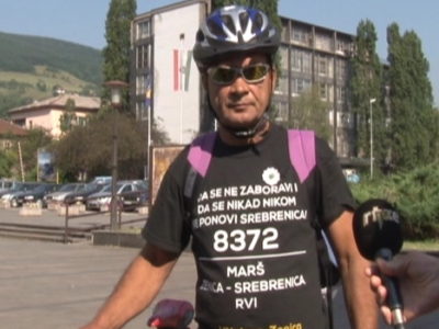 Zahid Gašić na biciklu do Srebrenice