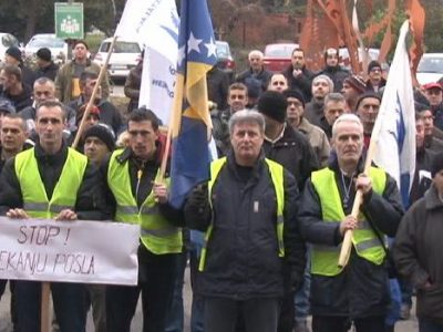Protestni skup radnika ArcelorMittal Zenica